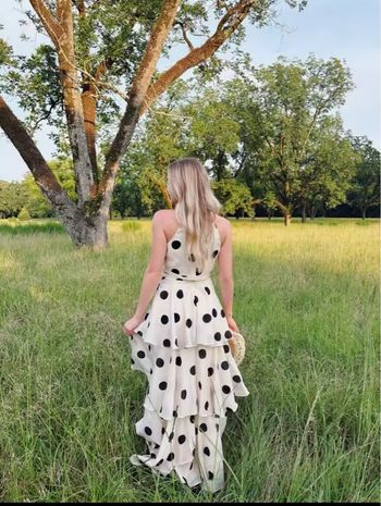 Ensemble robe deux pièces à pois crème & noir