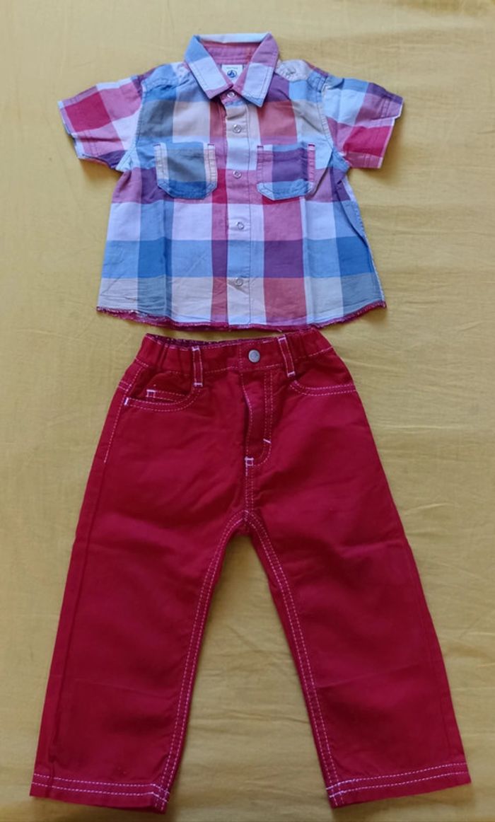 Ens 2p chemisette Petit Bateau 12m