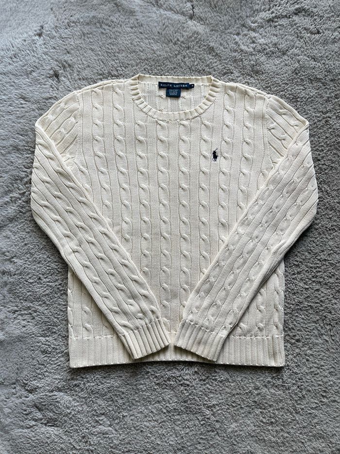 Pull torsadé col rond Ralph Lauren femme taille M - photo numéro 2