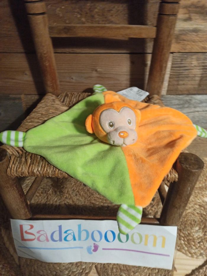 Doudou singe Nanjing Ruifuitong vert orange tbe - photo numéro 2