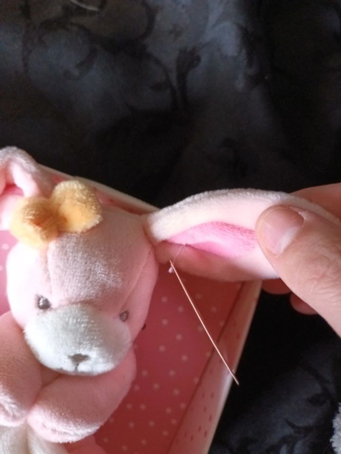 Coffret babyNat mini doudou lapin rose mouchoir - photo numéro 4