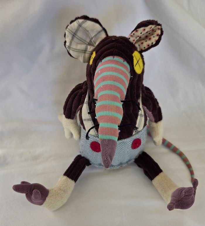 Doudou peluche Rat Ratos 33 cm - Deglingos original
