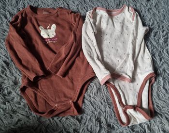 Lot 2 bodies côtelé manches longues 24mois