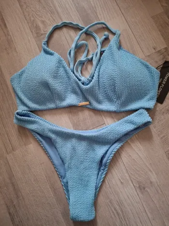 Maillot de bains 2pces bleu sans armatures