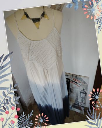 Robe Tie and dye blanche et bleue