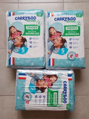 3 paquets de couches carryboo taille 5