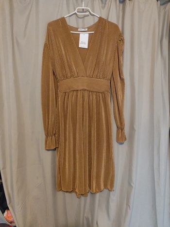 Robe café au lait couleur dorée camel neuve taille unique