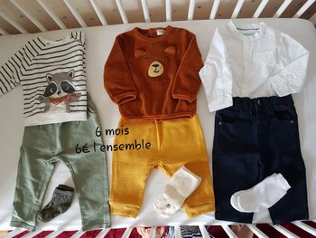 Ensemble 6 mois salopette ou pantalon garçon