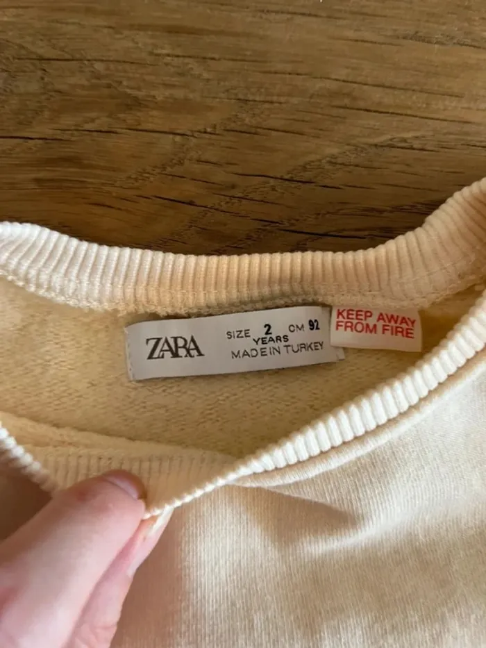 Robe fille crème et noire Zara - photo numéro 2