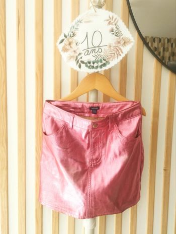 Jupe rose Kiabi brillante 10ans