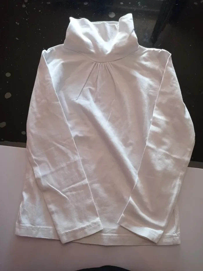 T-shirt manche longue Col roulé blanc