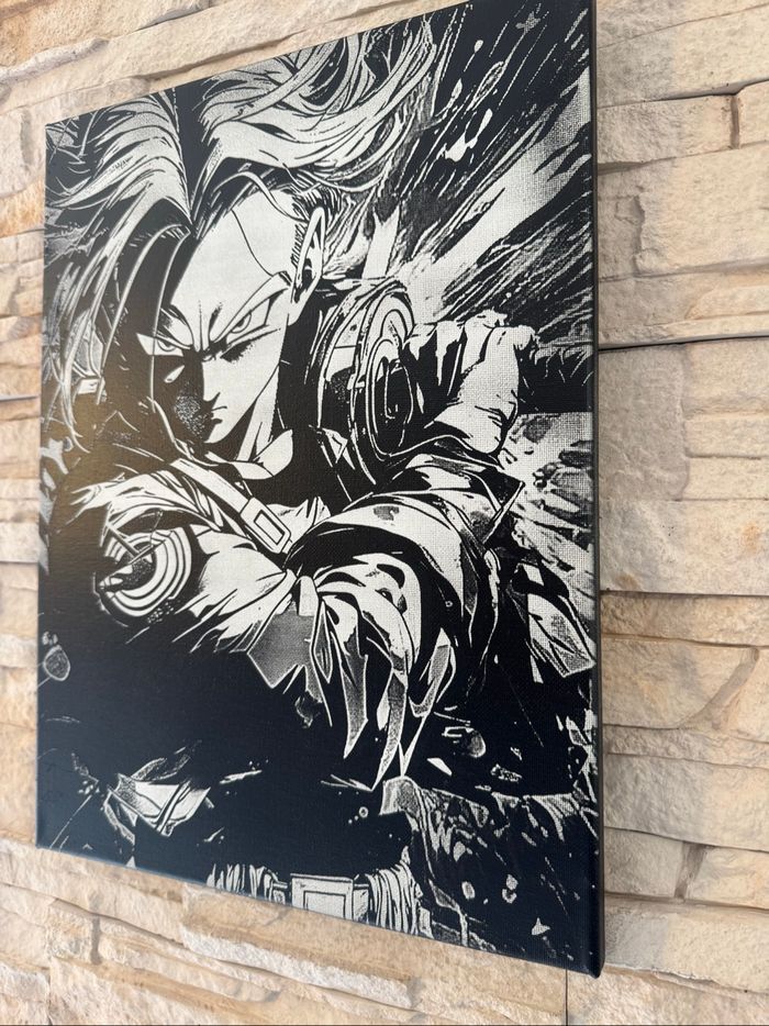 Tableau Trunks attaque Dragon Ball en toile 30x40cm - photo numéro 5