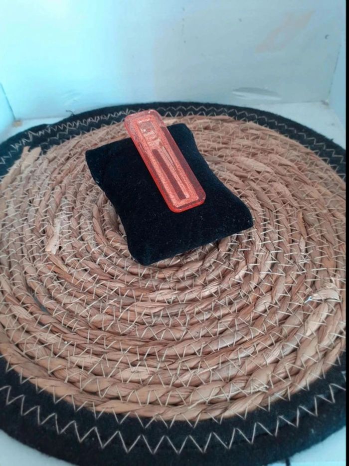 Barrette cheveux rouge transparent pailletée n°14 - photo numéro 4