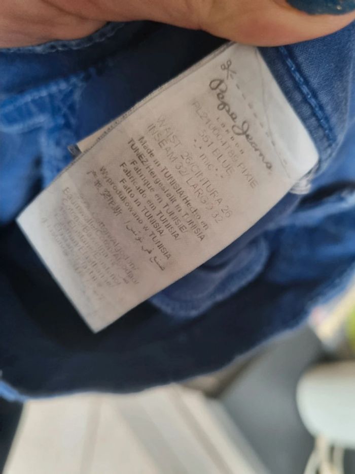 Pantalon bleu w26 l 32 - photo numéro 3