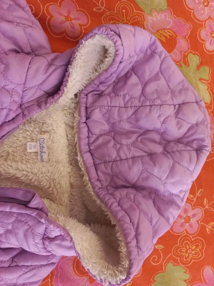 Combi Pilote bébé fille 3 mois a 6 mois mauve - photo numéro 2