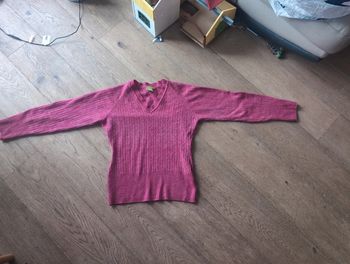 Pull torsadé laine aigle T40 fushia