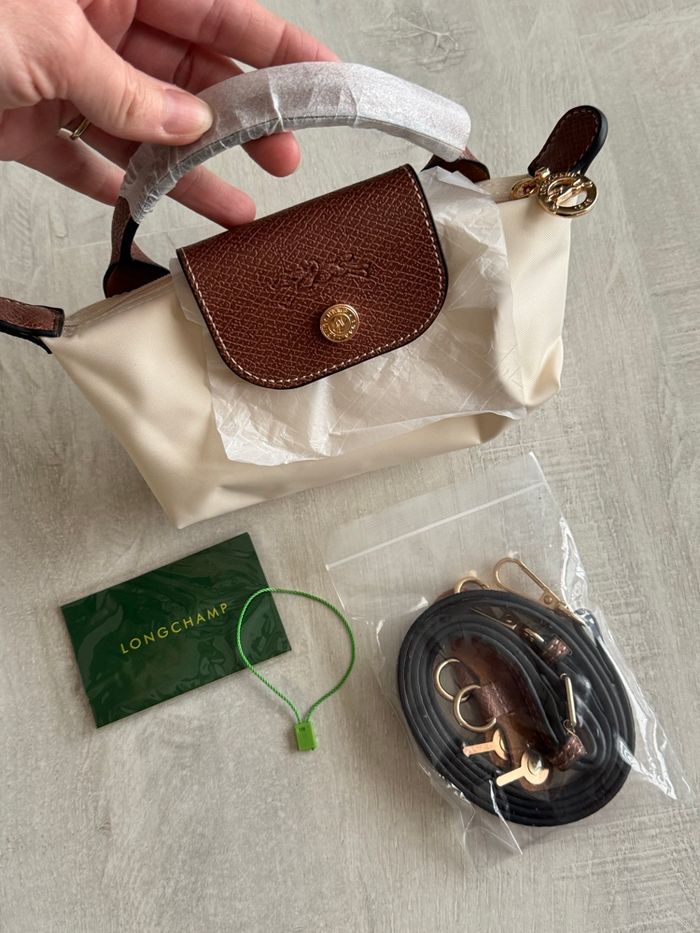 Mini sac Longchamp beige