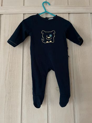 Pyjama 1 pièce coton marine - Obaïbi - 3mois