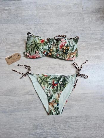 Magnifique bikini maillot de bain 2 pièces Calzedonia animaux de la jungle 36 neuf