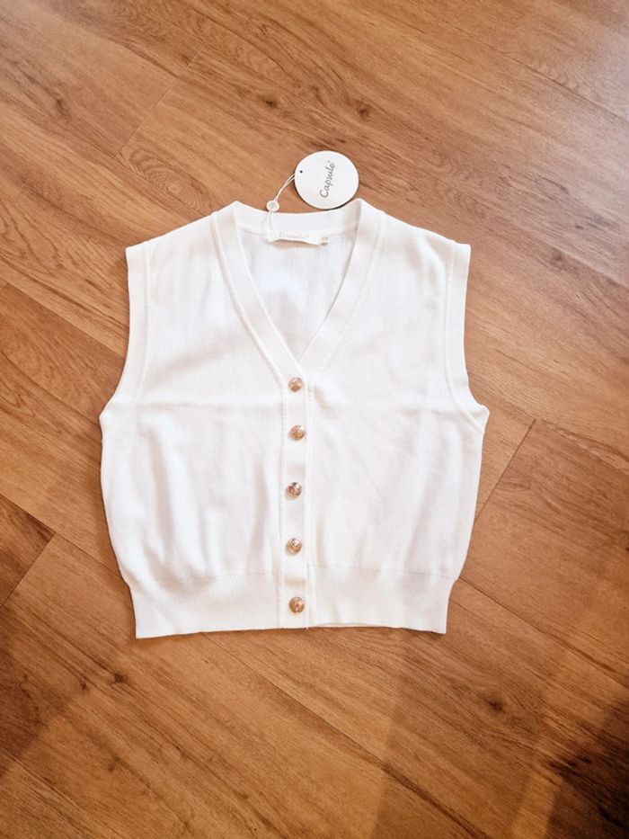 Gilet sans manche blanc neuf