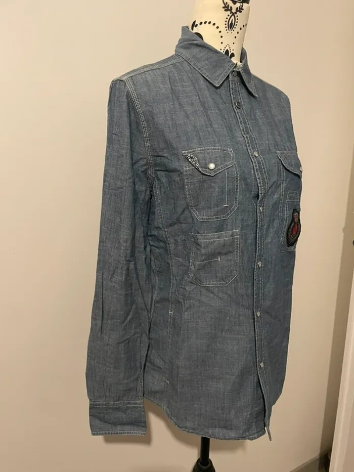 Chemise en jean Le Temps des Cerises - Taille S 🍒 - photo numéro 4