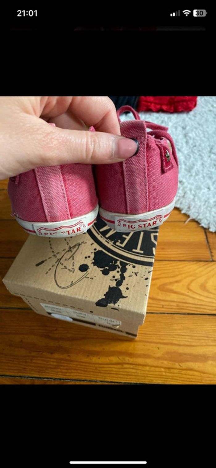 Baskets en toile rose - photo numéro 2