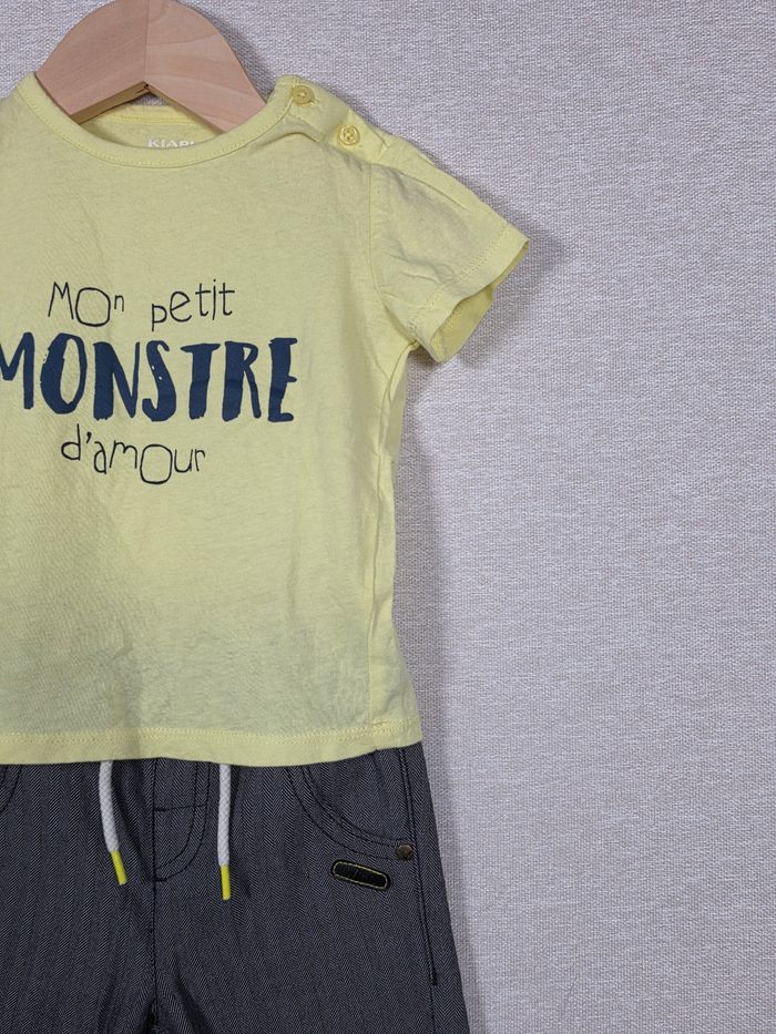 Ensemble 2 pièce t-shirt +pantalon kiabi 18mois 77-82cm - photo numéro 4