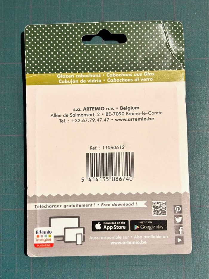 Ensemble 6 cabochons en verre vert Artemio - photo numéro 3