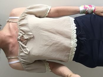 Top voile beige épaules nues