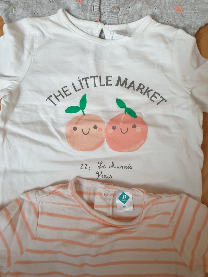 ensemble gilet et 2maillots manches longues 6mois - photo numéro 2