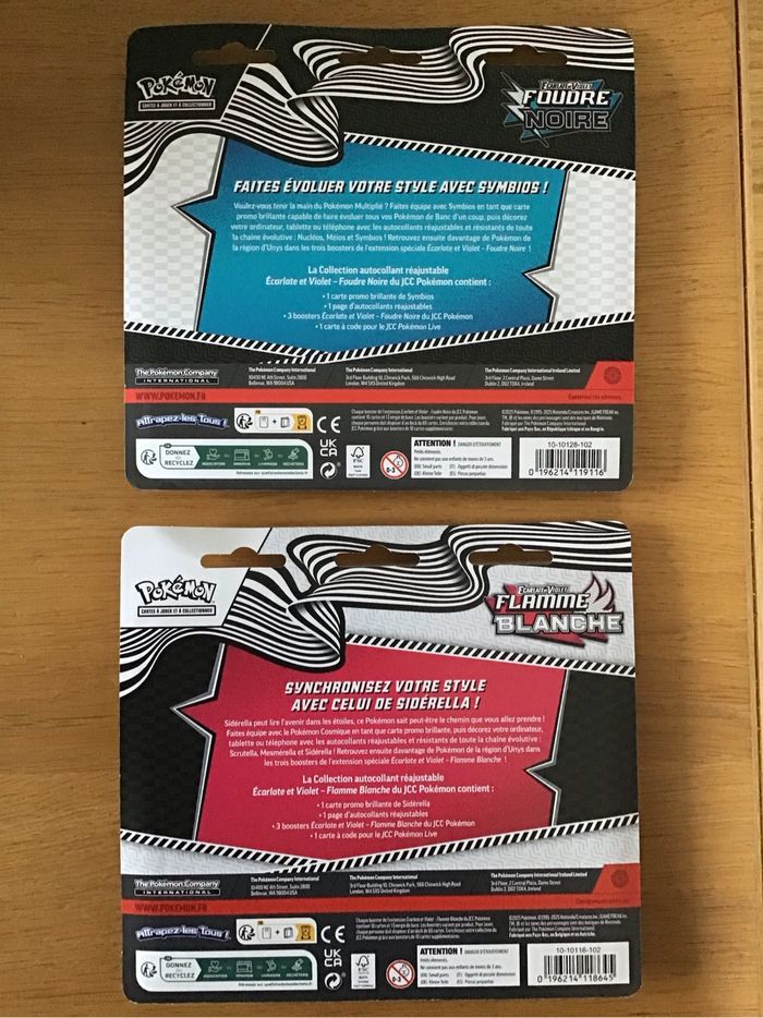 Lot deux tripacks cartes Pokémon flamme blanche foudre noire boosters - photo numéro 2