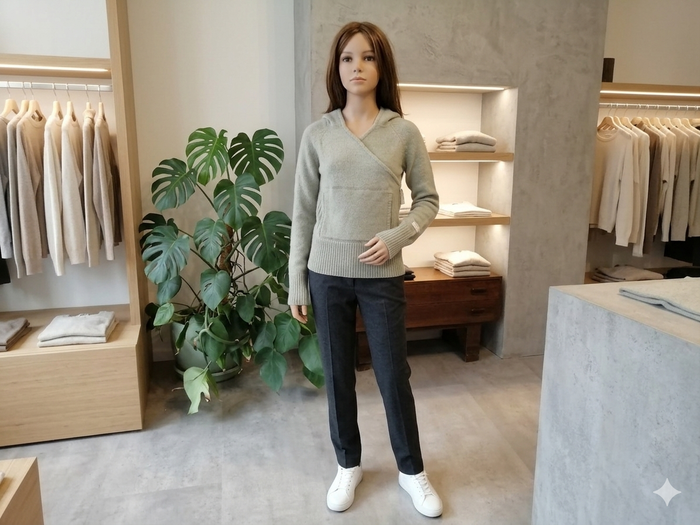 Pull avec capuche kaki avec poche devant Taille 2 soit 12-14 ans tout doux Spot - photo numéro 1
