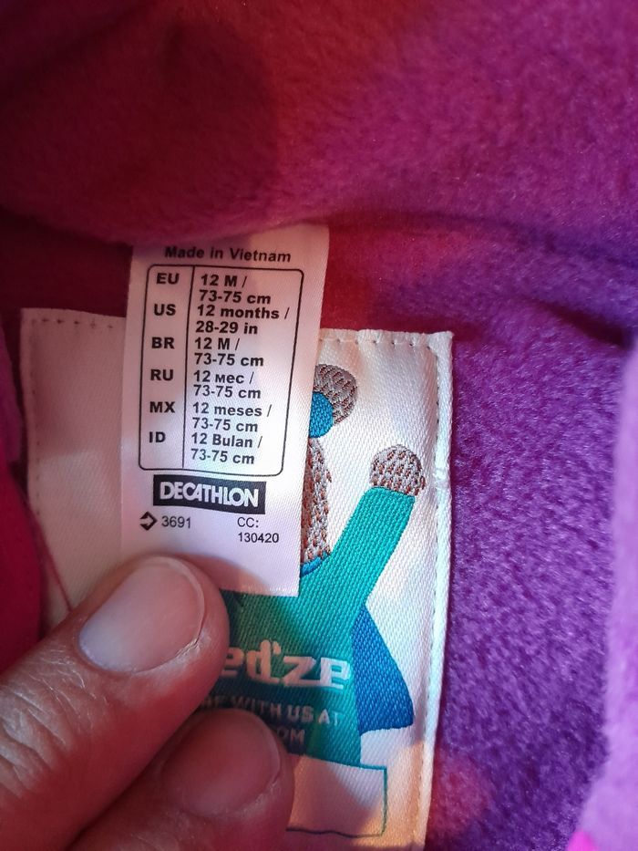 Combinaison ski 12mois 73-75cm wedze - photo numéro 3