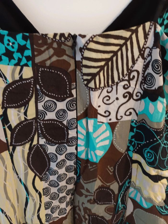 Robe bleu marron beige t42 - photo numéro 7