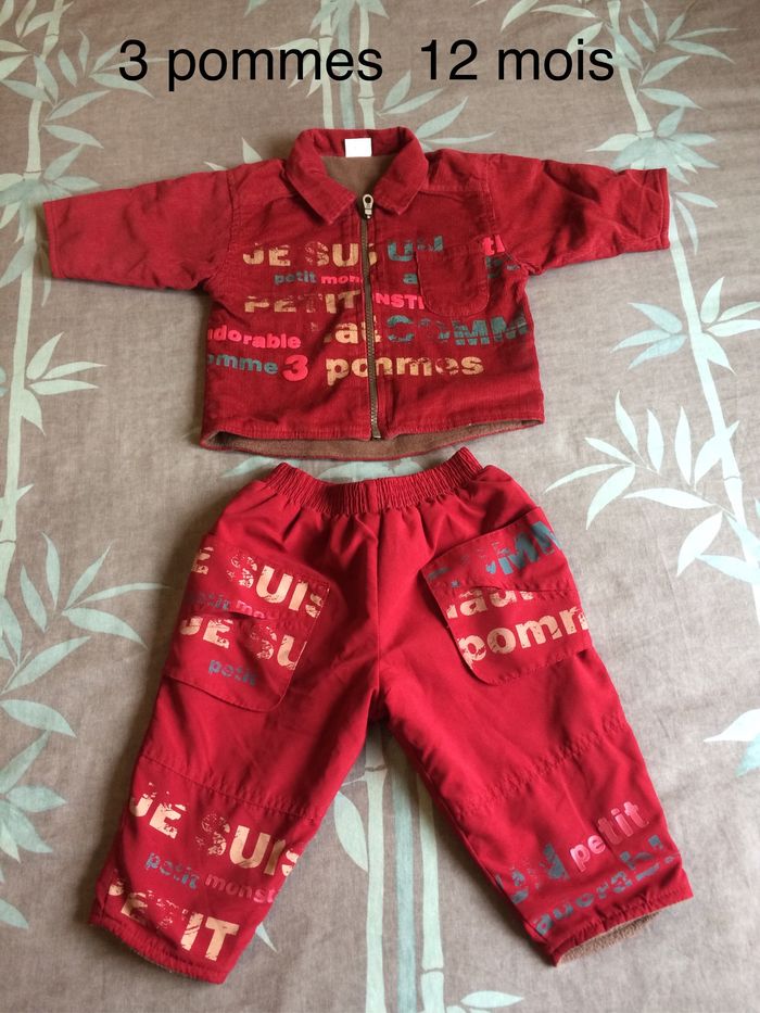 Ensemble hiver 3 pommes 12 mois