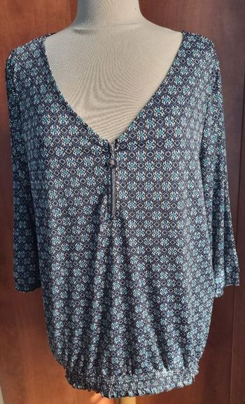 Blouse bleu à motifs 2xl