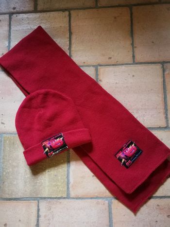 Bonnet + écharpe Cars 4/8 ans