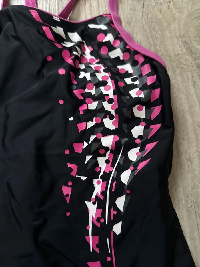 Maillot de bain 1pce noir et rose 8ans TBE tecnopeo - photo numéro 2