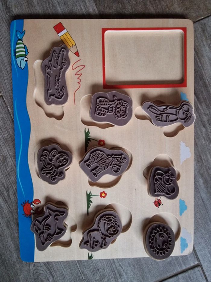 Puzzle tampon animaux bois - photo numéro 2
