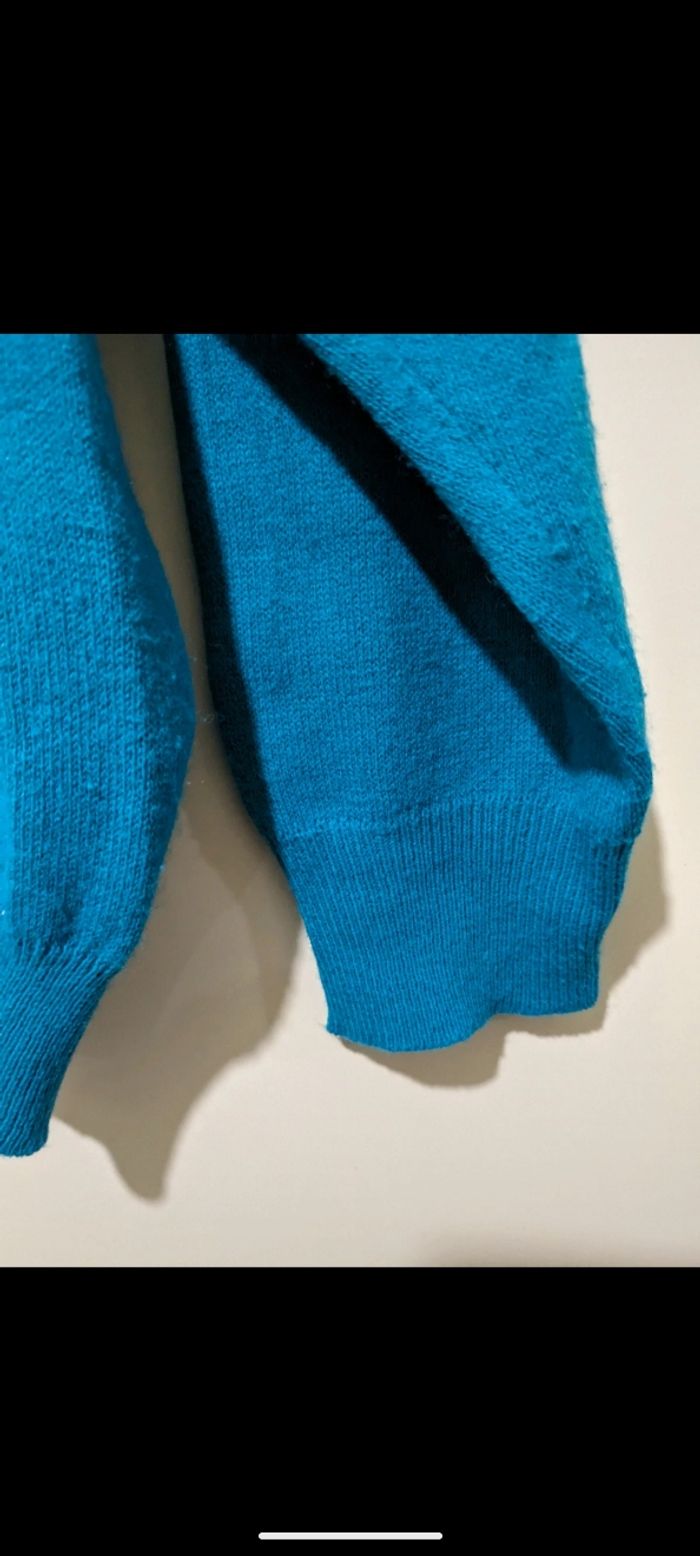 Beau pull vintage col roulé bleu. - photo numéro 3