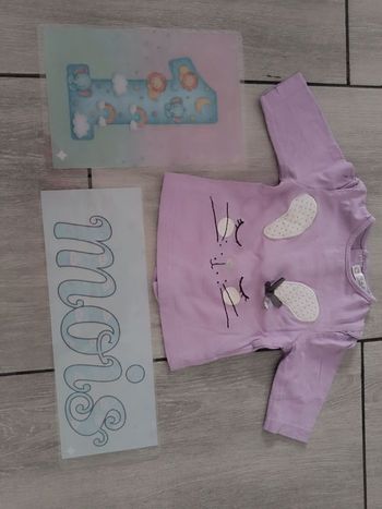 t-shirt manche longue 1 mois