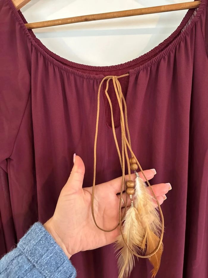 Robe bordeaux Bohème Hippie - photo numéro 2