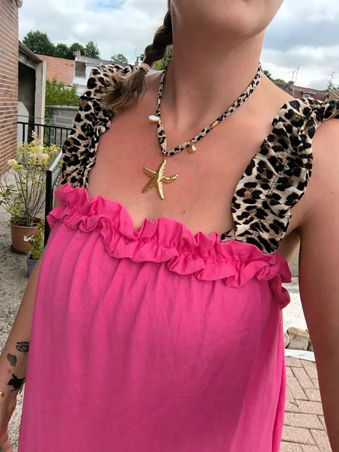 Robe longue rose fushia à bretelles léopard TU 36 à 46 - photo numéro 18