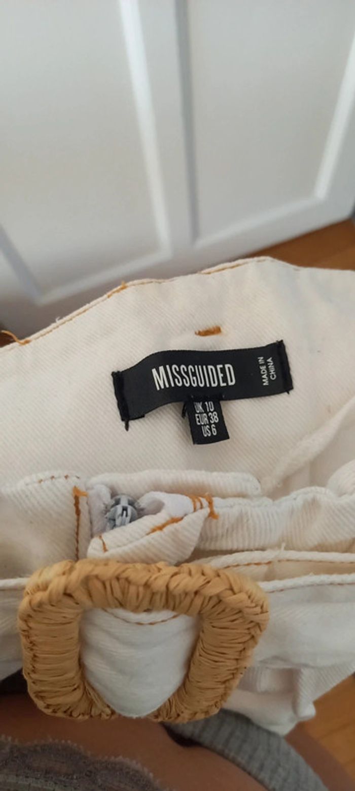 Short en jean taille haute blanc missguided 38 - photo numéro 5
