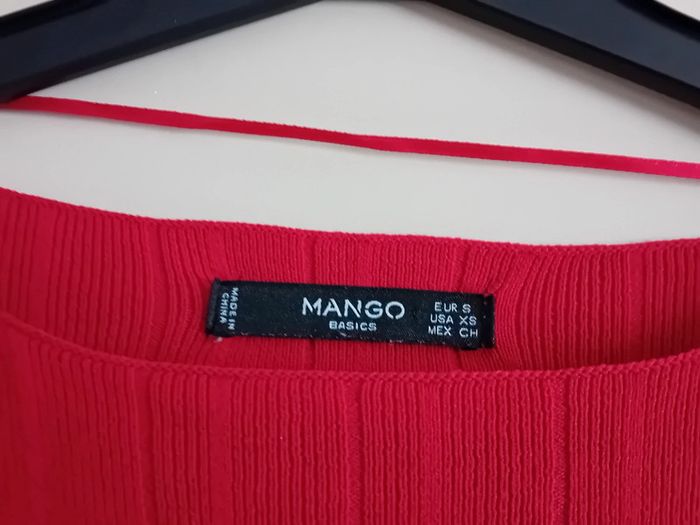 Haut rouge rayé Mango Taille S Neuf - photo numéro 2