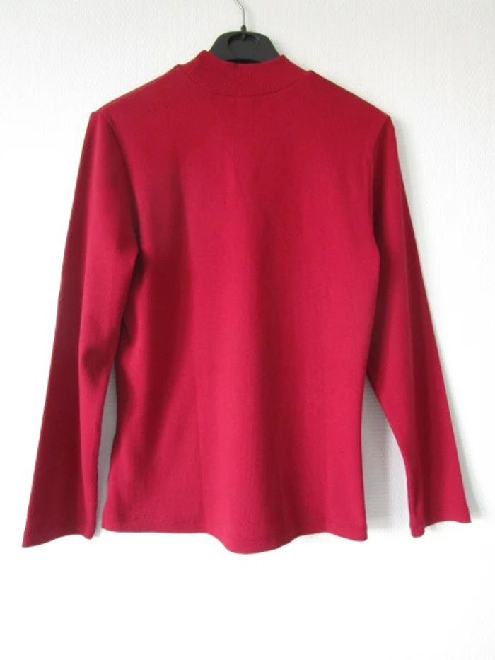 T-shirt vintage rouge col montant 38 TBE - photo numéro 9