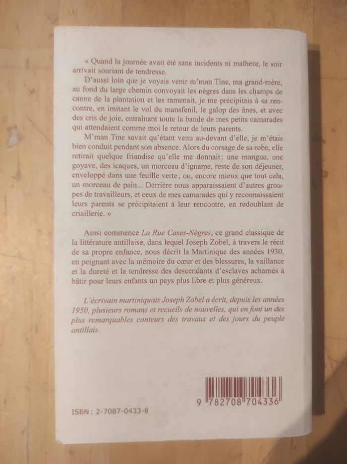 La Rue Cases-Nègres Joseph Zobel Présence Africaine 1984 - photo numéro 3