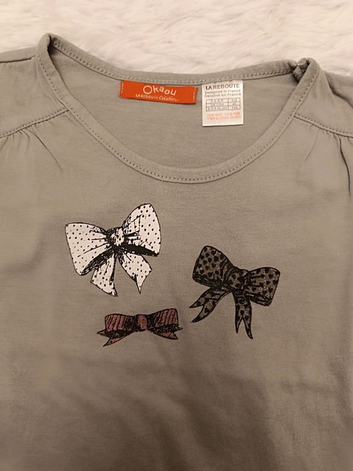 Tshirt manches longues noeuds papillons T. 4 ans Okaou - photo numéro 2