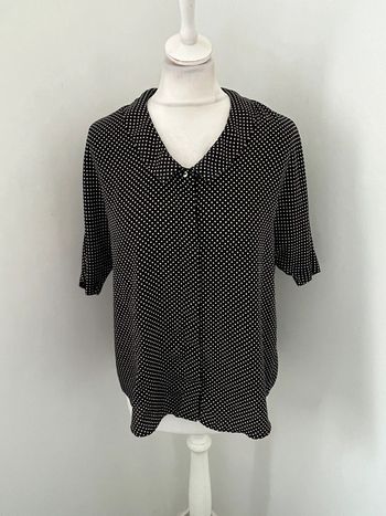 Chemisier noir à pois Zara XS