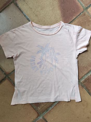 T-shirt enfant couleur abricot en coton, manches courtes